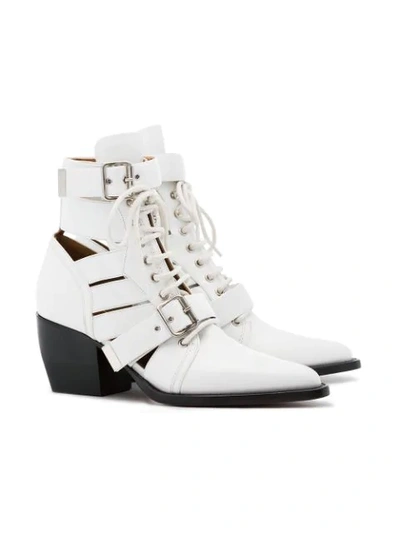 Shop Chloé Rylee 60 Ankle Boots In White