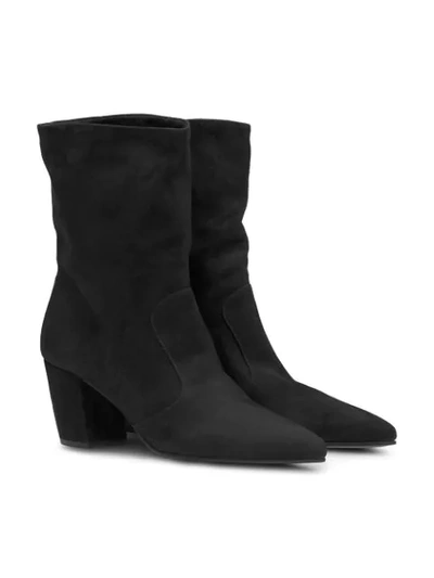Shop Prada Pointed Toe Ankle Booties In Black