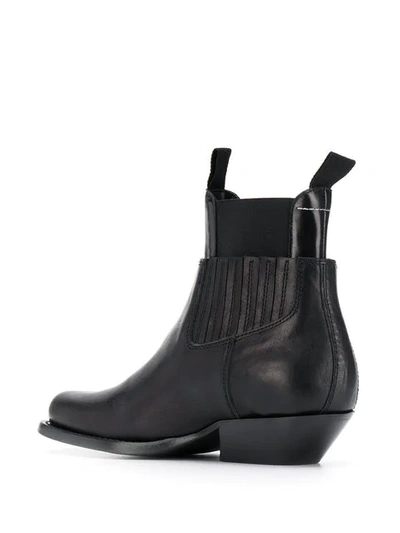 Shop Mm6 Maison Margiela Panelled Ankle Boots In Black