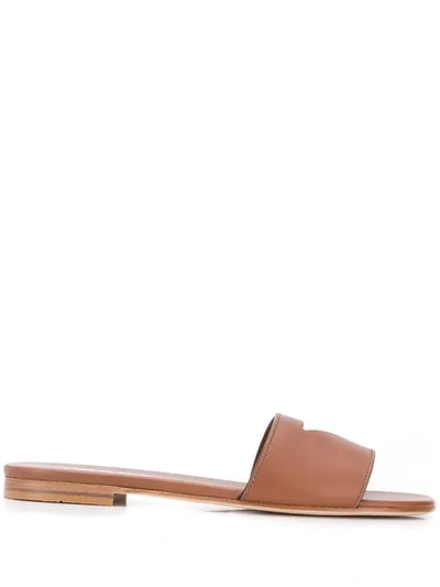 Shop Prada Cut-out Sandals In Brown