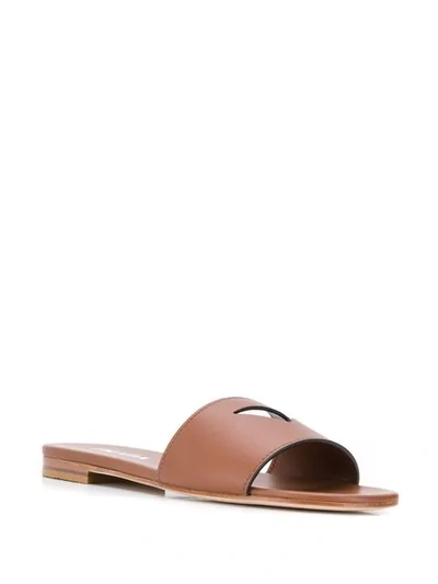 Shop Prada Cut-out Sandals In Brown