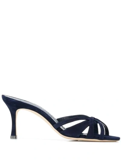 Shop Manolo Blahnik Mule Sandals In Blue