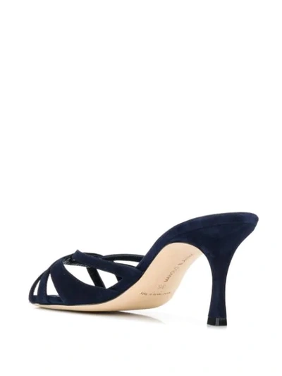 Shop Manolo Blahnik Mule Sandals In Blue