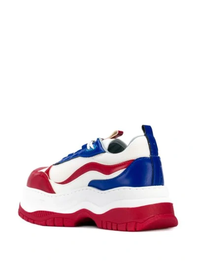 Shop Chiara Ferragni Panelled Platform Sneakers In Red