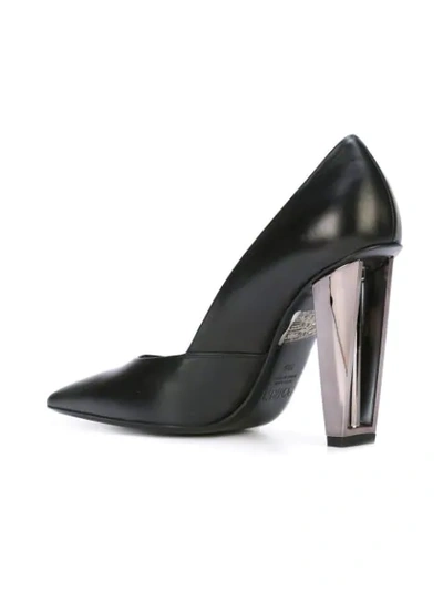 Shop Poiret Metallic-heel Pumps In Black