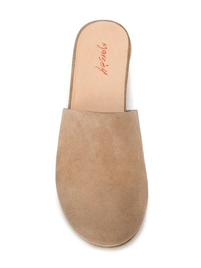 Shop Marsèll Low-heel Suede Mules In Neutrals