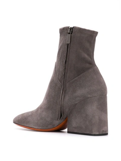 Shop Santoni Chunky Heel Ankle Boots In Grey