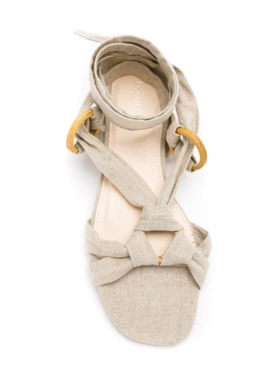 Shop Framed Strappy Flat Sandals In Neutrals