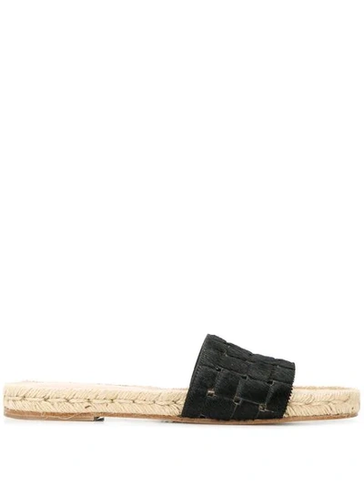 Shop Solange Sandals Woven Slides In Black
