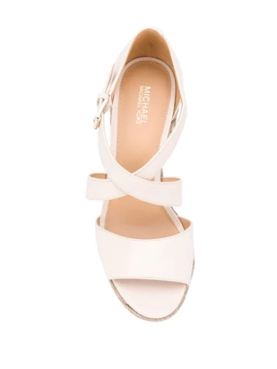 Shop Michael Michael Kors Wedge Sandals In Neutrals