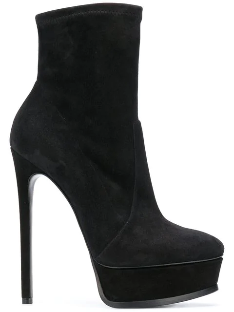 black platform ankle boots