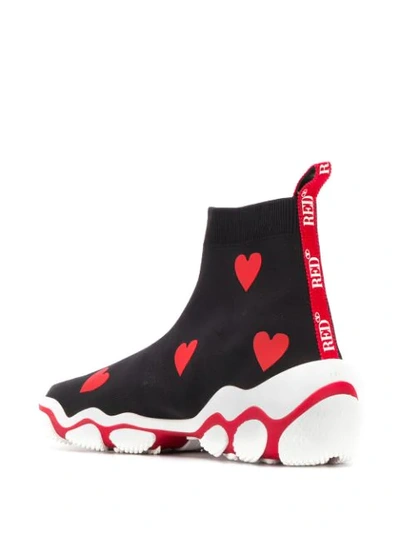 Shop Red Valentino Red(v) Heart Glam Run Sneakers In Black