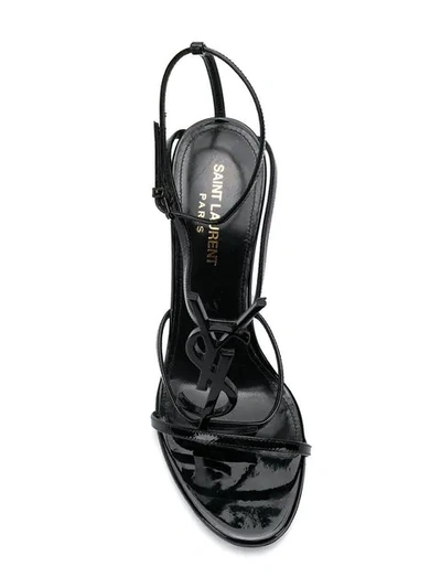 Shop Saint Laurent Cassandra 95mm Sandals In Black