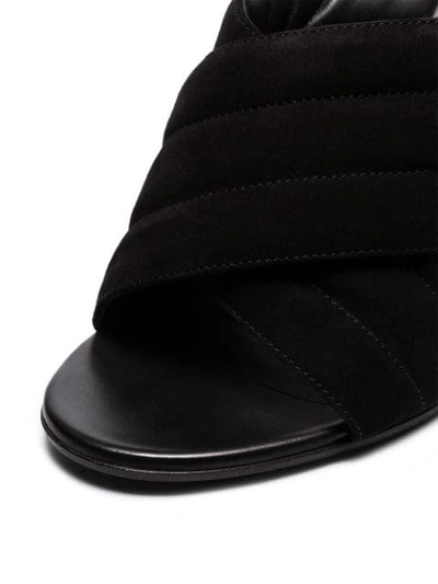 Shop Balmain Black Janel 95 Suede Sandals