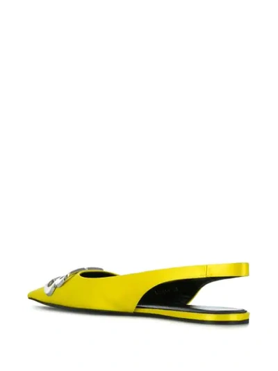 Shop Balenciaga Bb Flat Slingback Ballerinas In 7005  - Yellow