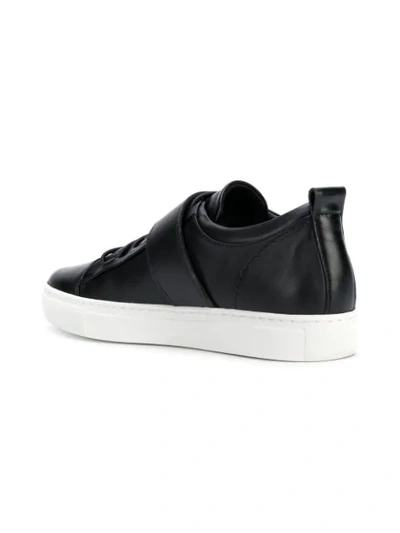 Shop Lanvin Buckled Low Top Sneakers - Black