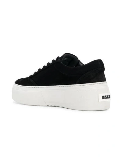 Shop Msgm Platform Sole Sneakers - Black