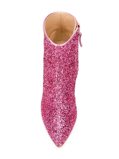 Shop Polly Plume 'janis' Stiefel Mit Glitzer In Pink