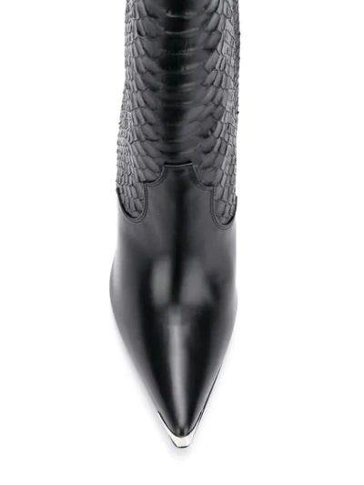 Shop Amiri Python Skin Boots In Black
