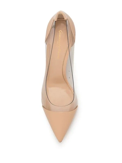 Shop Gianvito Rossi Pointed Clear Pumps In Neutrals