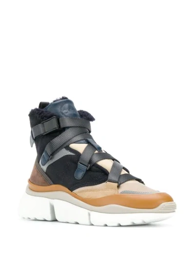 Shop Chloé 'sonnie' High-top-sneakers In Blue
