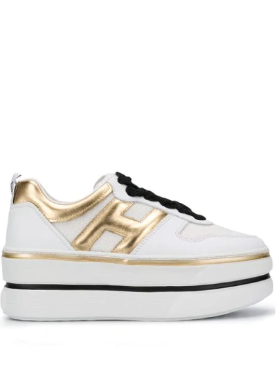 Shop Hogan H449 Platform Sneakers In White