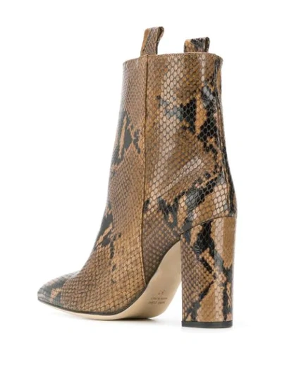 Shop Paris Texas Snakeskin Effect Ankle Boots In Camel