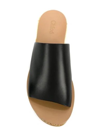 Shop Chloé Camille Wedge Mules In Black