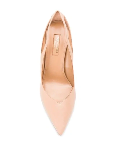 Shop Aquazzura Shiva 85 Pumps In Neutrals