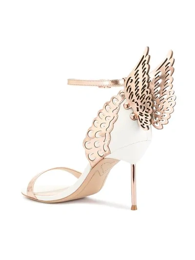 Shop Sophia Webster Butterfly Heel Detail Sandals In Metallic