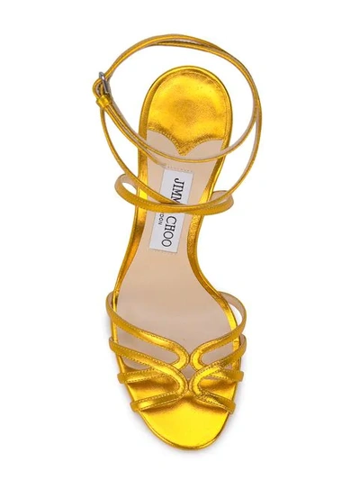 Shop Jimmy Choo Mimi 100 Sandals In Gold