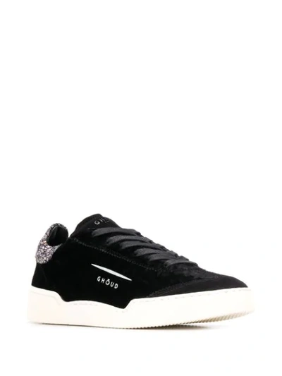 Shop Ghoud Glitter Heel Lace-up Sneakers In Black