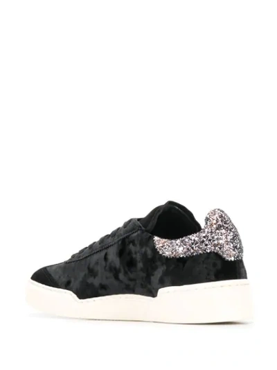 Shop Ghoud Glitter Heel Lace-up Sneakers In Black