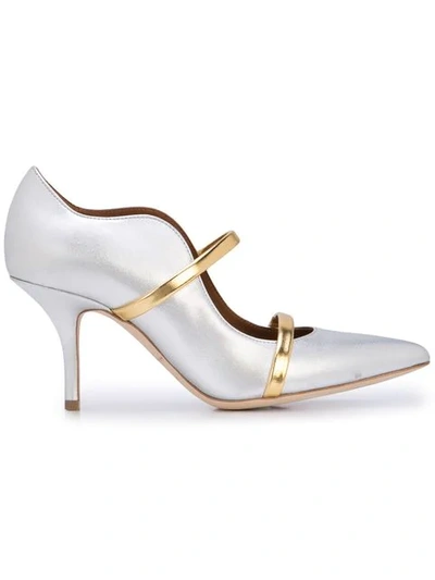 Shop Malone Souliers Maureen Pumps In Silver/gold