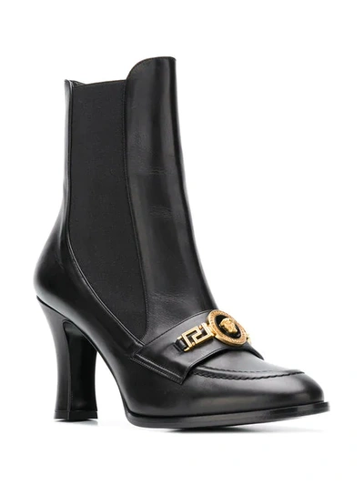 Shop Versace Icon Loafer Boots In Black