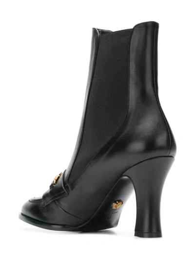 Shop Versace Icon Loafer Boots In Black