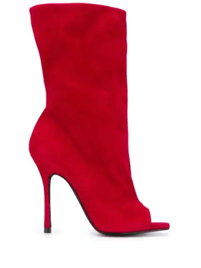 Shop Marc Ellis Open Toe Heel Boots In Rosso