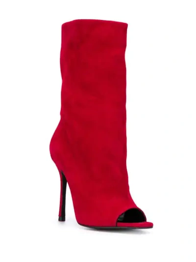 Shop Marc Ellis Open Toe Heel Boots In Rosso