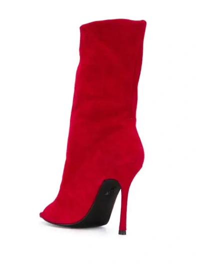 Shop Marc Ellis Open Toe Heel Boots In Rosso