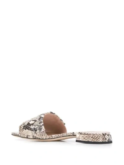 Shop Alberto Gozzi Python Flats In Neutrals