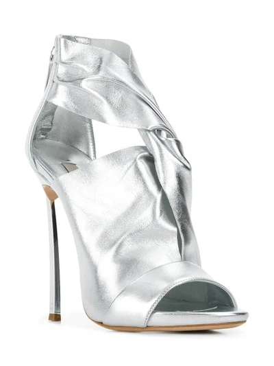 Shop Casadei Blade Sade Sandals In Silver
