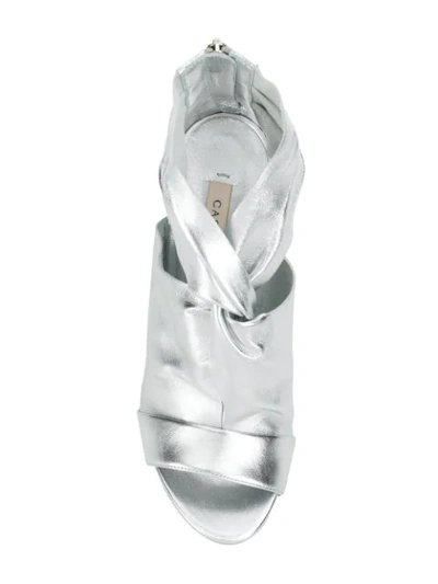 Shop Casadei Blade Sade Sandals In Silver