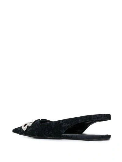 Shop Balenciaga Bb Slingback Flats In Black