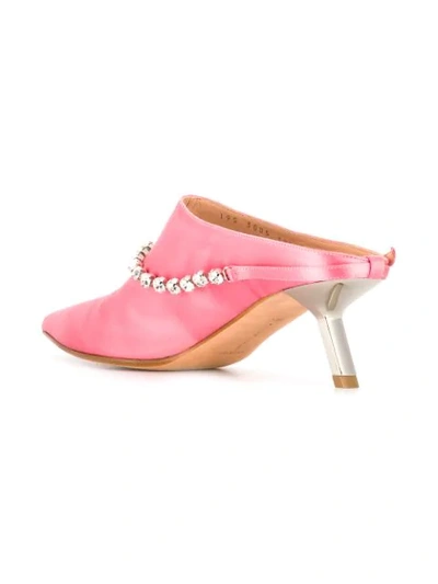 Shop Alchimia Di Ballin Embellished Slanted Heel Mules In Pink