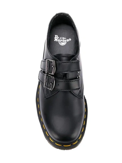 Shop Dr. Martens' Double Buckle Shoes In Black Smooth