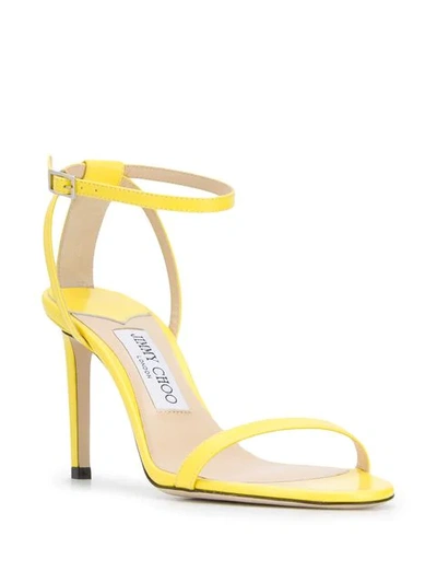 Shop Jimmy Choo Minny 85mm Sandals In Yellow