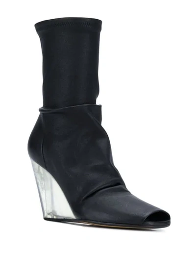 Shop Rick Owens Leather Ankle Boot In Black