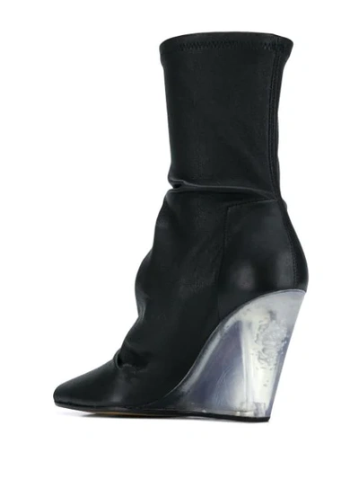 Shop Rick Owens Leather Ankle Boot In Black