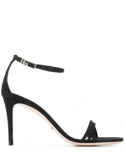 Shop Gucci Open Toe Stiletto Sandals In Black