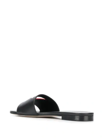 Shop Prada Logo Cut-out Sandals In Black